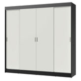 Placard Ropero Casal Madesa Austin 4 Puertas Corredizas 3 Cajones Negro/Blanco
