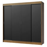 Placard Ropero Casal Madesa Austin 4 Puertas Corredizas 3 Cajones Marrón/Negro