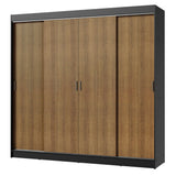 Placard Ropero Casal Madesa Austin 4 Puertas Corredizas 3 Cajones Negro/Marrón