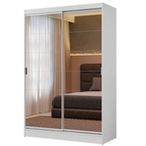 Placard individual Madesa Luke 2 Puertas corredizas de Espejo Blanco