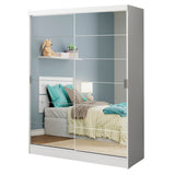 Placard Infantil Nick 2 Puertas Corredizas con Espejo Blanco