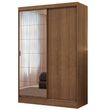 Placard Luke 119 cm 2 Puertas Corredizas con 1 Espejo 2 Cajones un Marrón Madesa