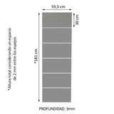 Kit Madesa con 6 Espejos de 30 x 59,5 cm para Placard Ropero