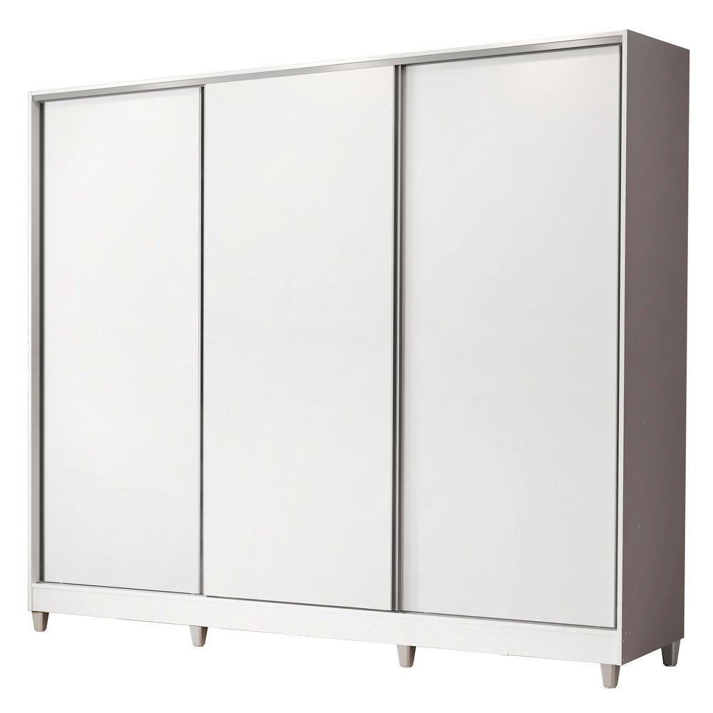Placard Matrimonial 100% MDF Royale 3 Puertas Corredizas con Patas Blanco