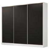 Placard Matrimonial 100% MDF Royale 3 Puertas Corredizas Blanco/Negro
