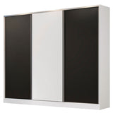 Placard Matrimonial 100% MDF Royale 3 Puertas Corredizas Blanco/Negro/Blanco