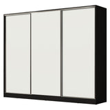 Placard Matrimonial 100% MDF Royale 3 Puertas Corredizas Negro/Blanco