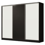 Placard Matrimonial 100% MDF Royale 3 Puertas Corredizas Negro/Blanco/Negro