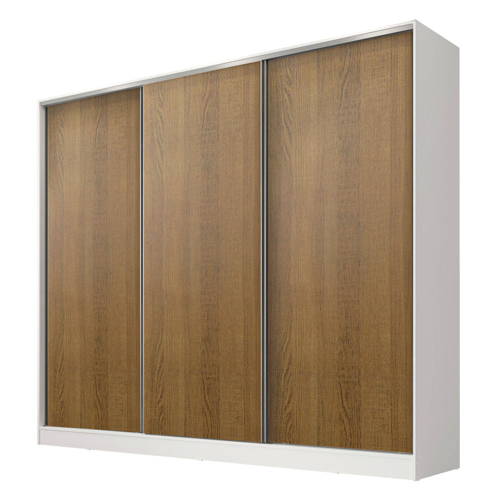 Placard Matrimonial 100% MDF Royale 3 Puertas Corredizas Blanco/Marrón