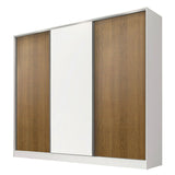 Placard Matrimonial 100% MDF Royale 3 Puertas Corredizas Blanco/Marrón/Blanco