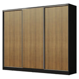 Placard Matrimonial 100% MDF Royale 3 Puertas Corredizas Negro/Marrón