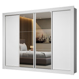 Ropero Placard Madesa Montana 4 Puertas con Espejo Blanco
