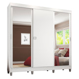 Ropero Placard Madesa Napoli 3 Puertas 2 Espejos y Patas Blanco