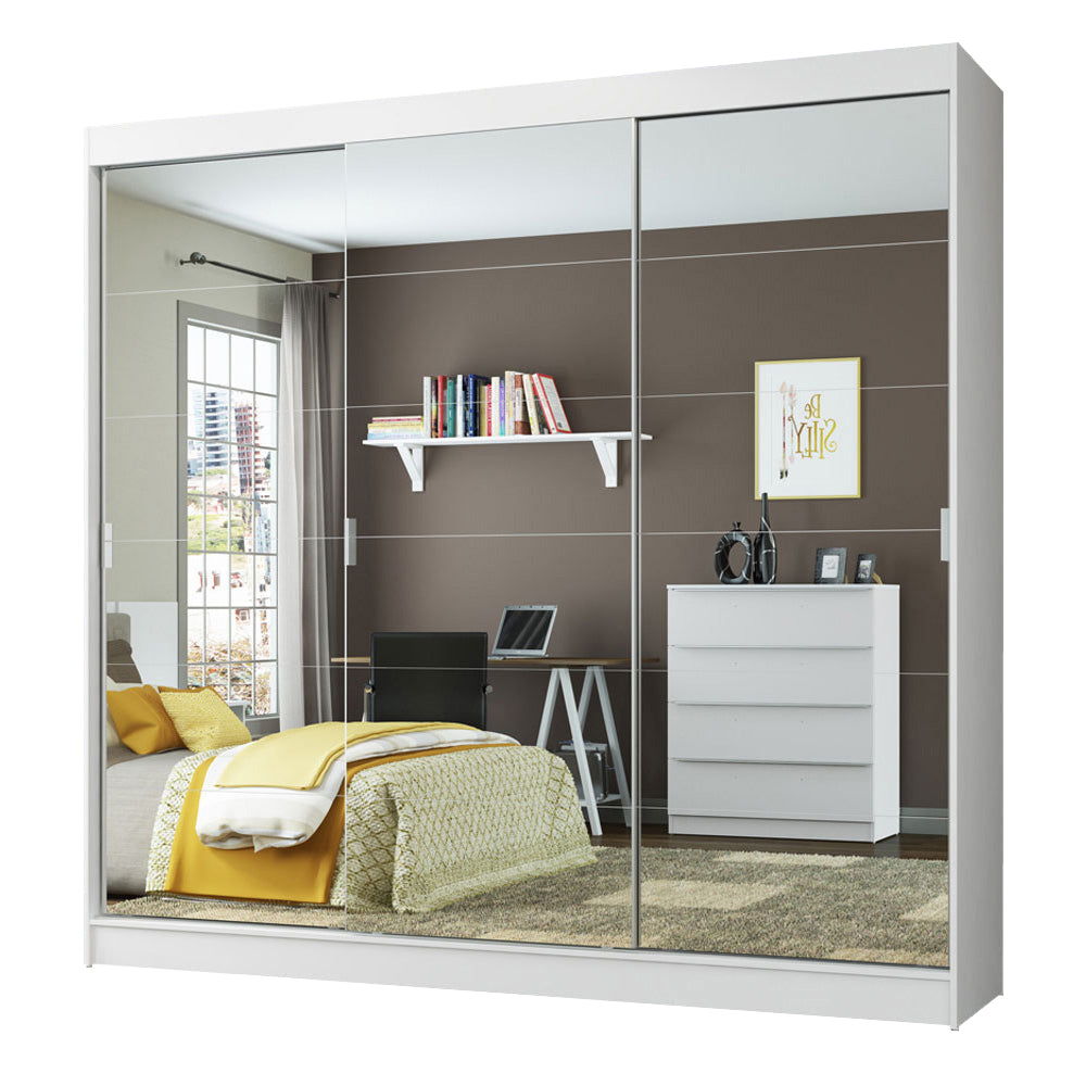 Ropero Placard Madesa Veneza 3 Puertas 3 Espejos Blanco