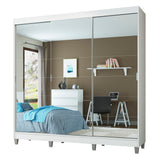 Ropero Placard Madesa Veneza 3 Puertas 3 Espejos y Patas Blanco