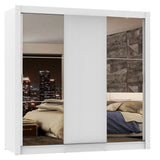 Placard Matrimonial Monaco 3 Puertas Corredizas 2 con Espejo - Blanco