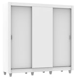 Placard Matrimonial Lyon 3 Puertas Corredizas 2 Cajones con Patas Blanco