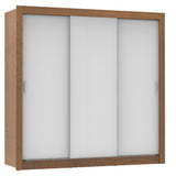 Placard Matrimonial Lyon Plus 3 Puertas Corredizas 4 Cajones Marrón/Blanco