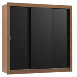 Placard Matrimonial Lyon 3 Puertas Corredizas 2 Cajones Marrón/Negro