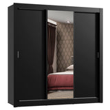 Placard Matrimonial Monaco 3 Puertas Corredizas 1 con Espejo Negro
