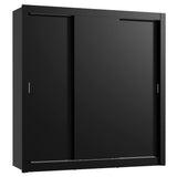 Placard Matrimonial Lyon Plus 3 Puertas Corredizas 4 Cajones Negro