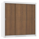 Placard Matrimonial Lyon Plus 3 Puertas Corredizas 4 Cajones Blanco/Marrón