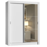 Placard Soltero Dallas 2 Puertas Corredizas con Espejo 2 Cajones Blanco