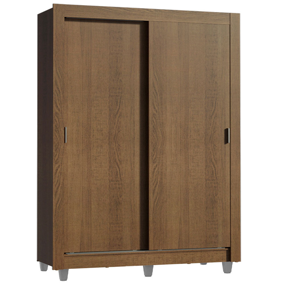 Placard Soltero Dallas Plus 2 Puertas Corredizas 4 Cajones con Patas Marrón