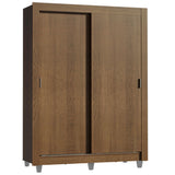 Placard Soltero Dallas Plus 2 Puertas Corredizas 4 Cajones con Patas Marrón