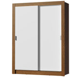 Placard Soltero Dallas 2 Puertas Corredizas 2 Cajones Marrón/Blanco