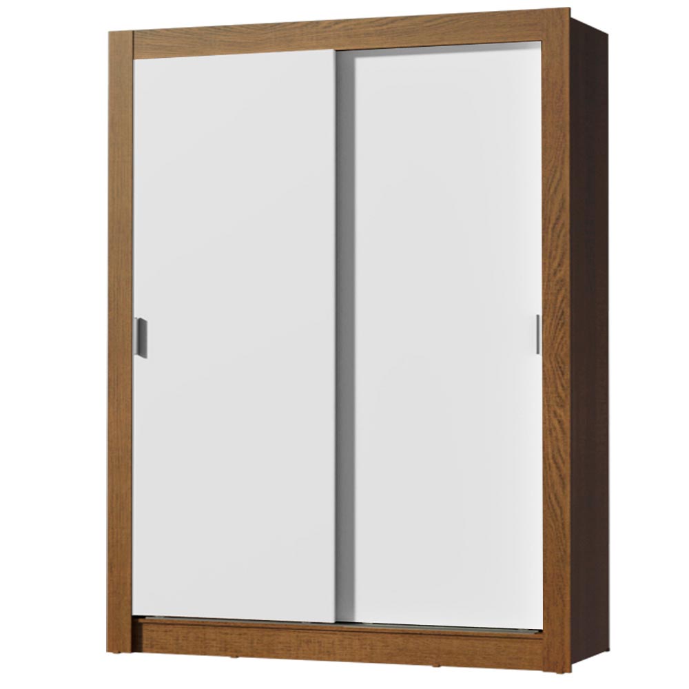 Placard Soltero Dallas Plus 2 Puertas Corredizas 4 Cajones Marrón/Blanco