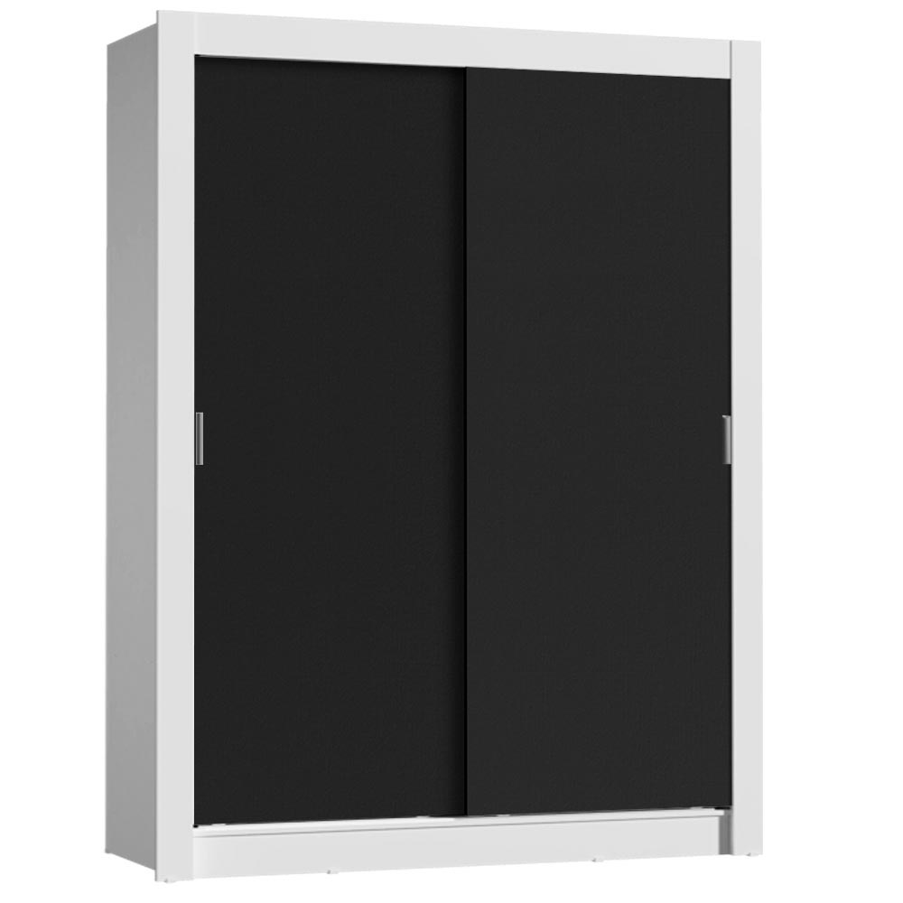 Placard Soltero Dallas Plus 2 Puertas Corredizas 4 Cajones Blanco/Negro