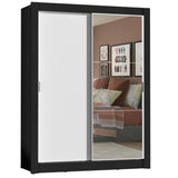 Placard Soltero Denver 2 Puertas Corredizas con Espejo Negro