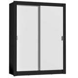 Placard Soltero Dallas 2 Puertas Corredizas 2 Cajones Negro/Blanco