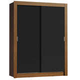 Placard Soltero Dallas Plus 2 Puertas Corredizas 4 Cajones Marrón/Negro