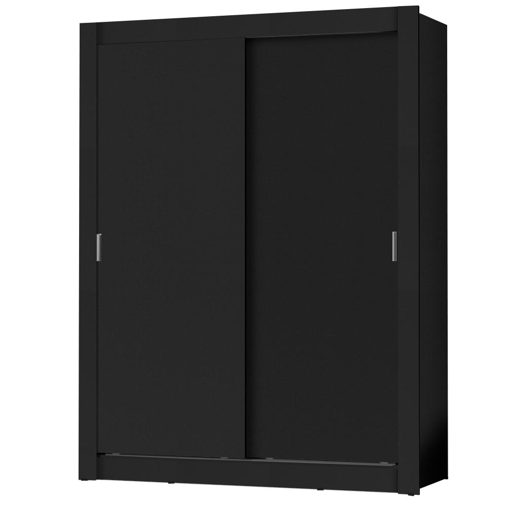 Placard Soltero Dallas Plus 2 Puertas Corredizas 4 Cajones Negro