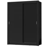 Placard Soltero Dallas Plus 2 Puertas Corredizas 4 Cajones Negro