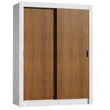 Placard Soltero Dallas 2 Puertas Corredizas 2 Cajones Blanco/Marrón