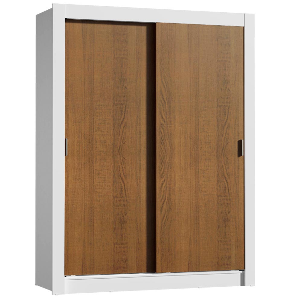 Placard Soltero Dallas Plus 2 Puertas Corredizas 4 Cajones Blanco/Marrón