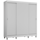 Placard Matrimonial con Patas 180 cm 3 Puertas Reno Blanco