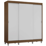 Placard Matrimonial con Patas 180 cm 3 Puertas Reno Marrón/Blanco