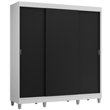 Placard Matrimonial con Patas 180 cm 3 Puertas Reno Blanco/Negro