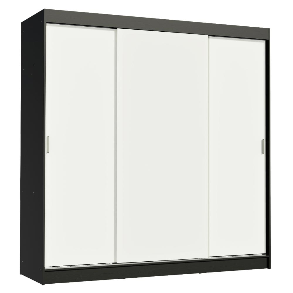 Placard Matrimonial Reno 3 Puertas Corredizas Negro/Blanco
