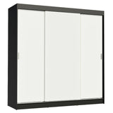 Placard Matrimonial Reno 3 Puertas Corredizas Negro/Blanco