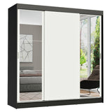 Placard Matrimonial Reno 3 Puertas Corredizas con Espejos Negro/Blanco