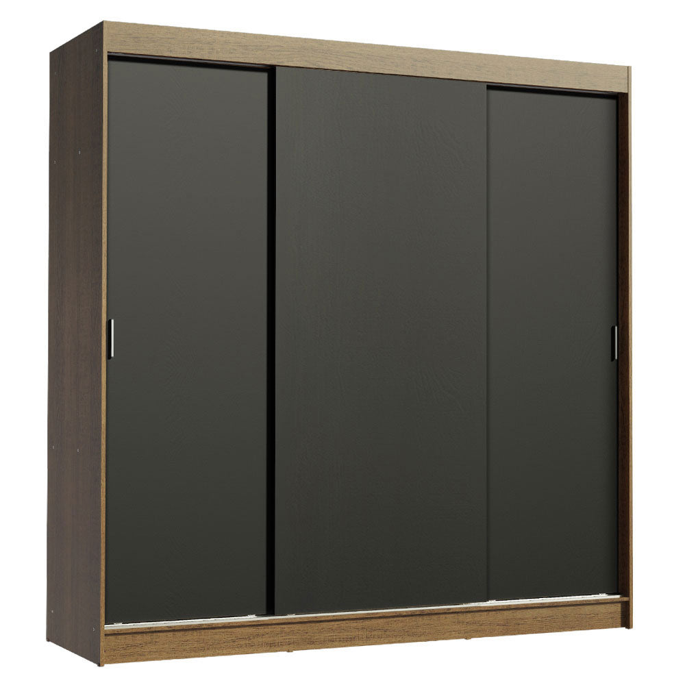 Placard Matrimonial Reno 3 Puertas Corredizas Marrón/Negro