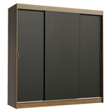 Placard Matrimonial Reno 3 Puertas Corredizas Marrón/Negro