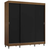 Placard Matrimonial con Patas 180 cm 3 Puertas Reno Marrón/Negro