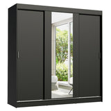 Placard Matrimonial Reno 3 Puertas Corredizas con Espejo Negro