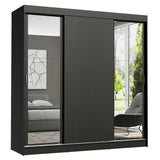 Placard Matrimonial Reno 3 Puertas Corredizas con Espejos Negro